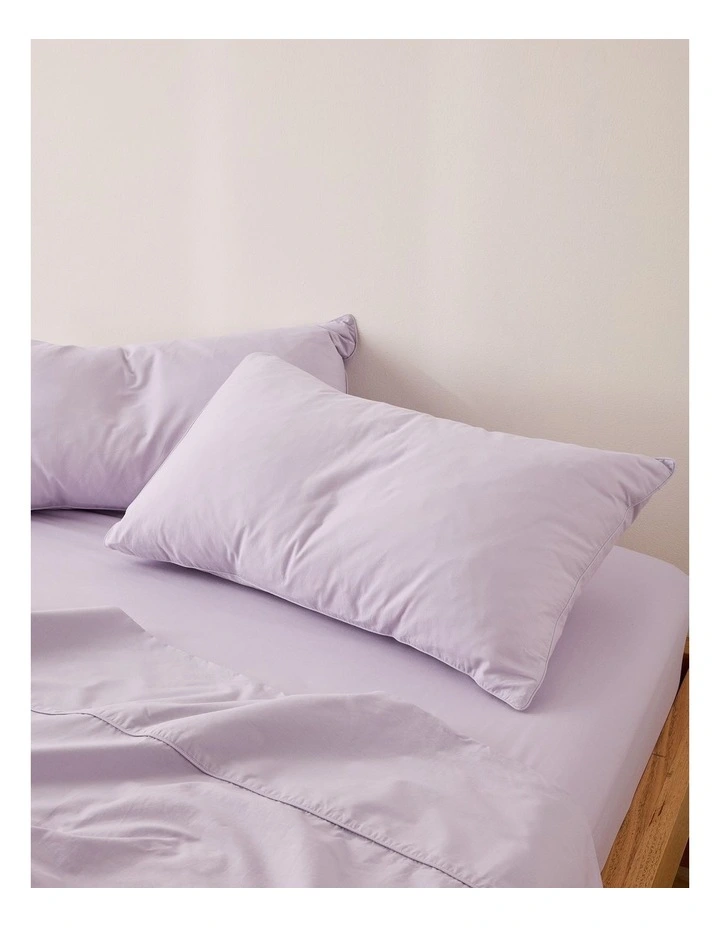 Leo Washed Cotton Quilt Cover Set in Lilac