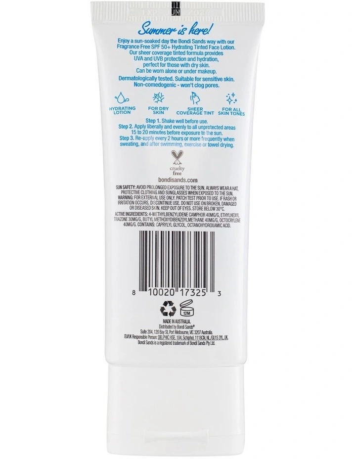 SPF 50&#$3; Fragrance Free Hydrating Tinted Face Lotion 75ml