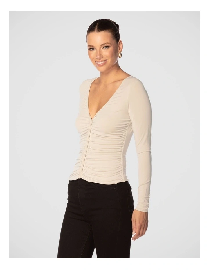 Destry Gathered Top in Stone