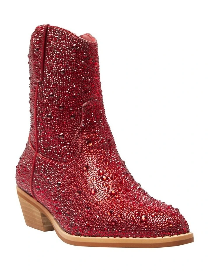 Lonestar Western Boots in Red Rhinestone