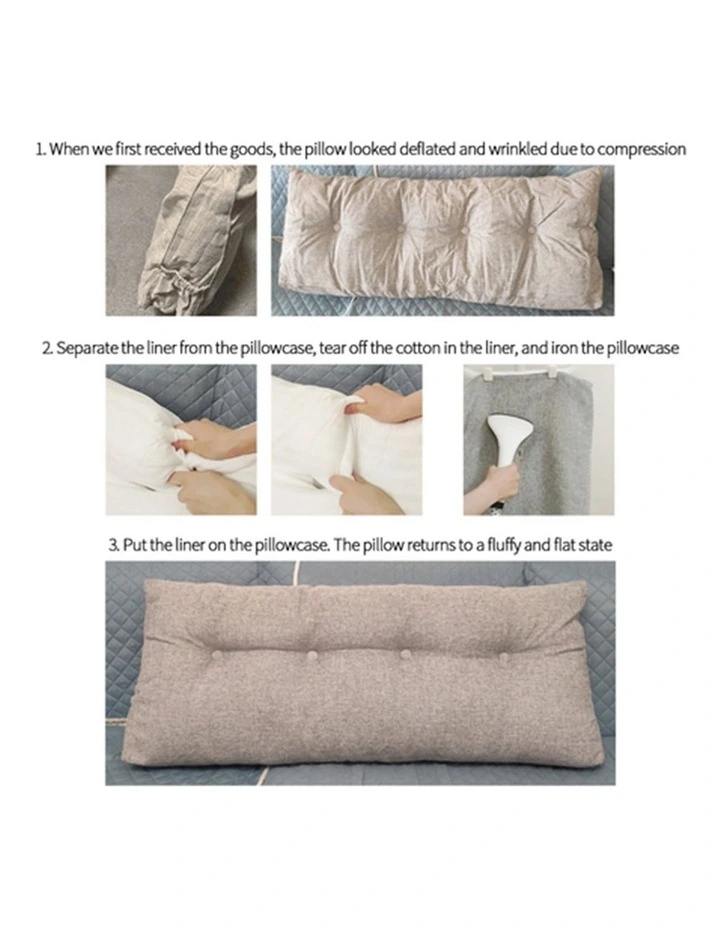 Triangular Wedge Bed Pillow 120cm in Beige