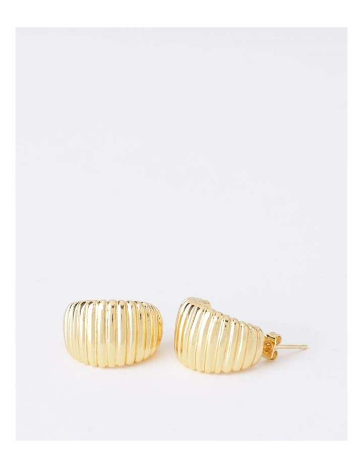 Wide Shell Hoop Earring in Gold