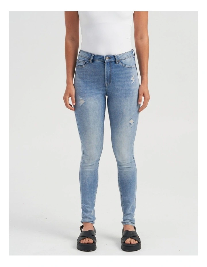 Rose High Waist Skinny Fit Jeans in Light Blue Denim