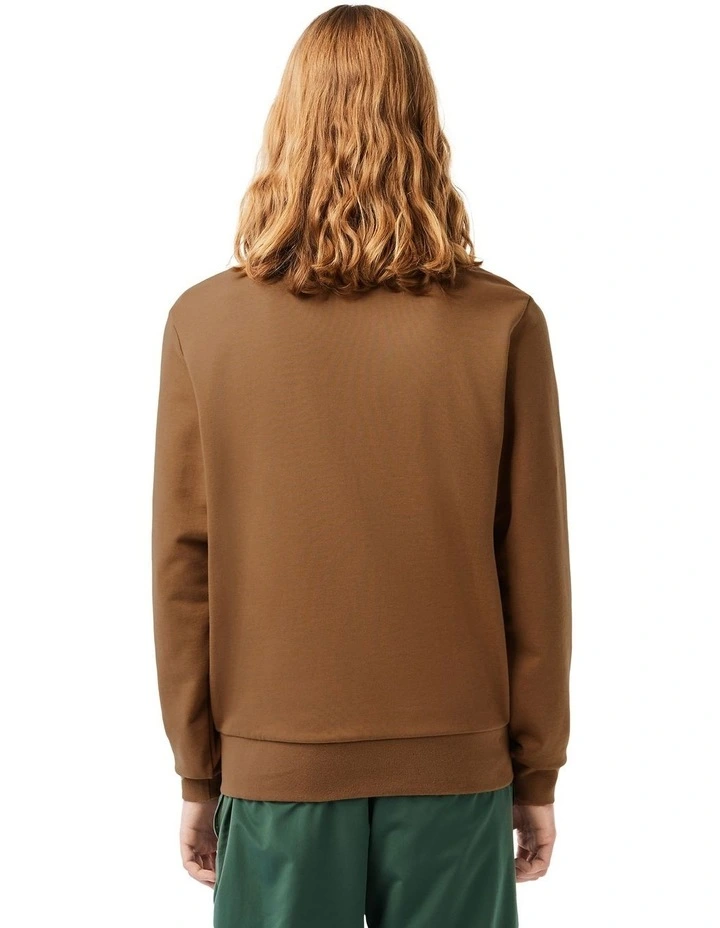 Essential Non Brushed Crew Neck Sweat Top in Cookie