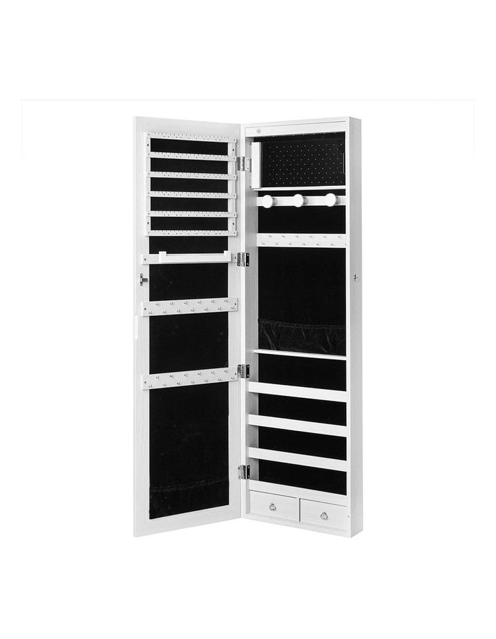 Mirror Jewellery Cabinet with LED Light in White
