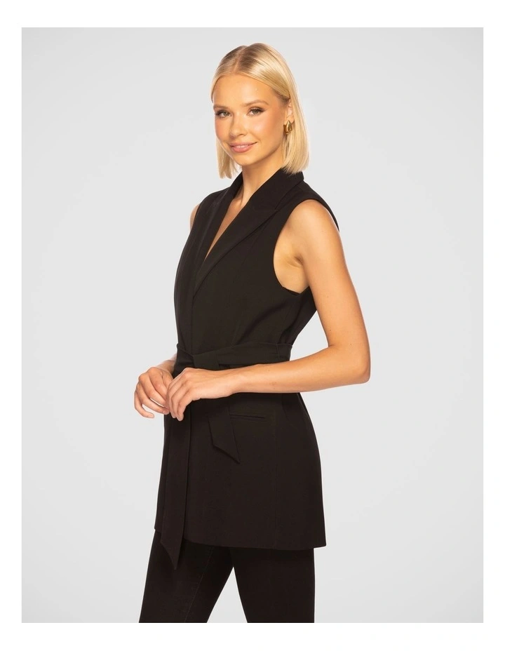 Flora Longline Vest in Black