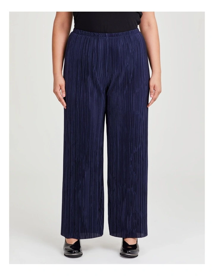 Pretty Pleat Long Pant in Dark Indigo