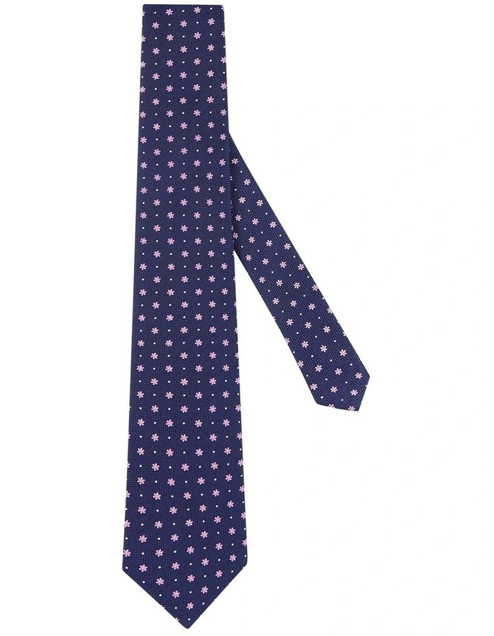 Bates Tie in Navy/Pink