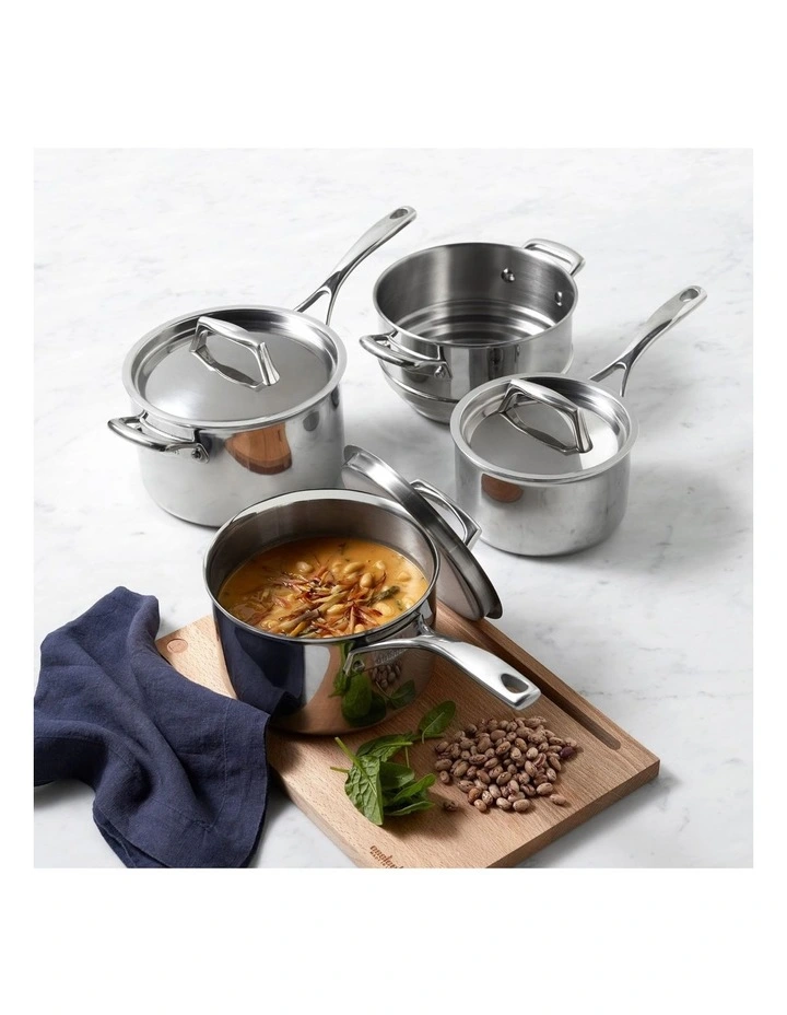 Per Sempre Clad Induction Cookware Set 4 Piece in Stainless Steel