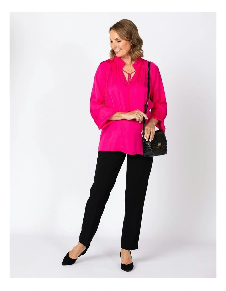 Shirred Detail Blouse in Pink