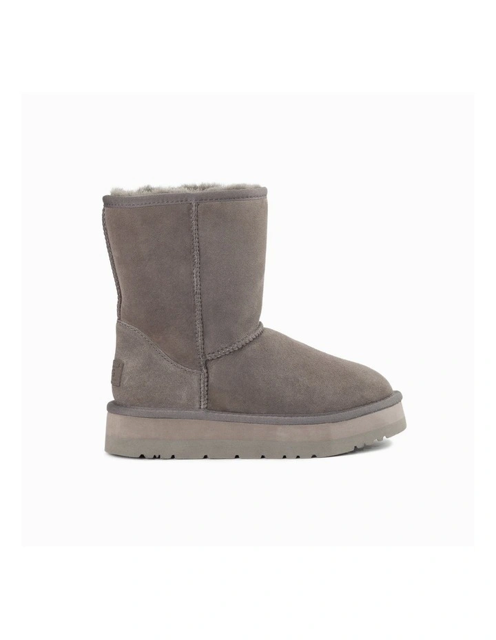 Classic Platform Water Resistant Short Boots in Grey