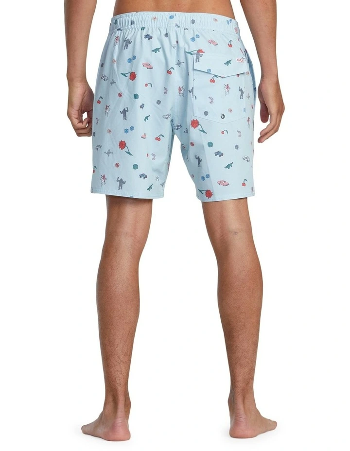 Luke P Elastic Boardshorts in Light Blue