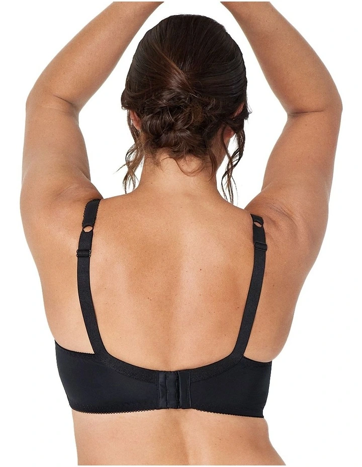 Delicate Lace Underwire Bra in Black/Cream Tan