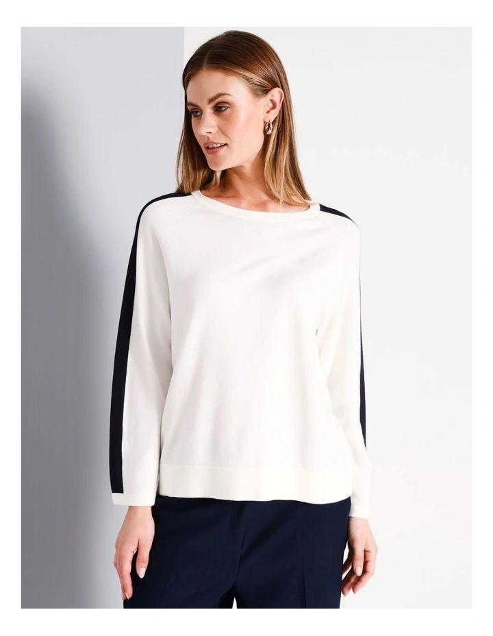 Crew Neck Relaxed Knit in Ecru