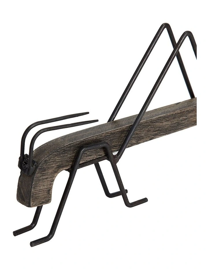 Mango Wood Grasshopper Ornament Medium in Natural