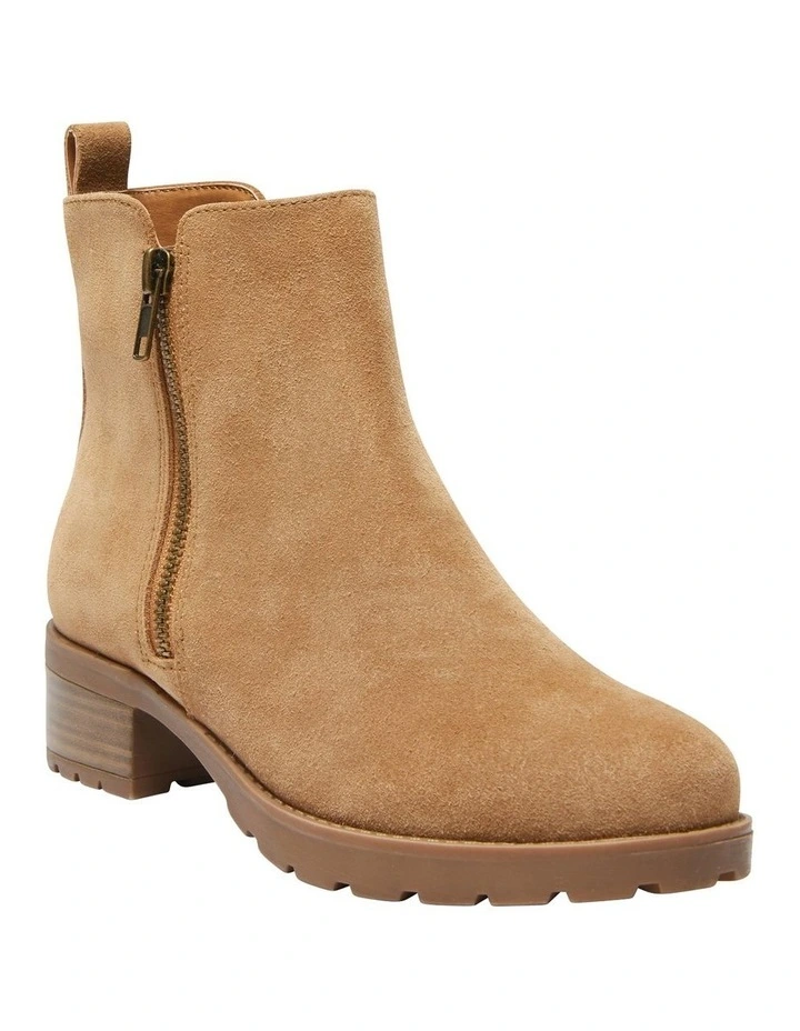 Indigo Boots in Tan Suede