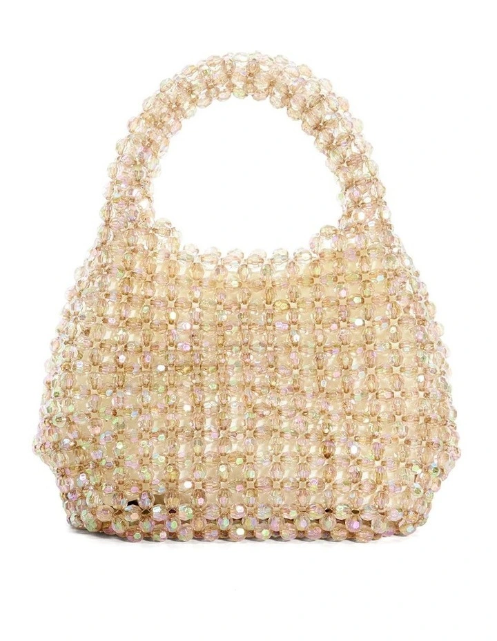 Briella Beaded Shoulder Bag in Mink