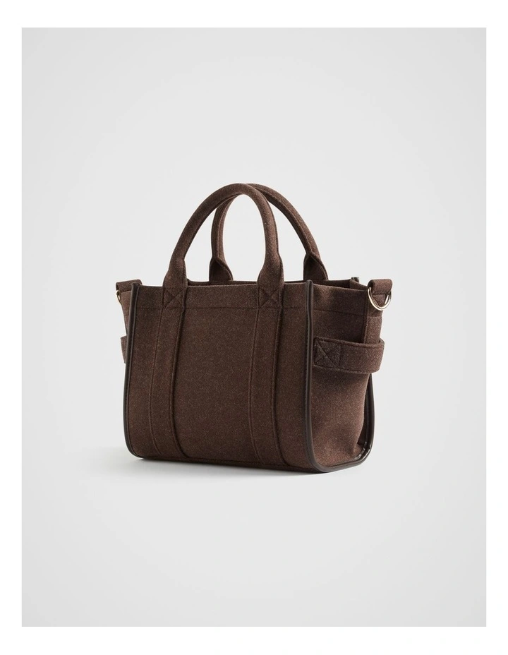 Felt Mini Tote Bag in Dark Espresso