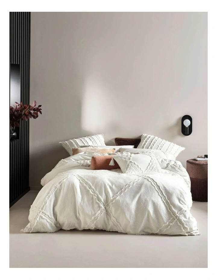 Heather Quilt Cover Set In White