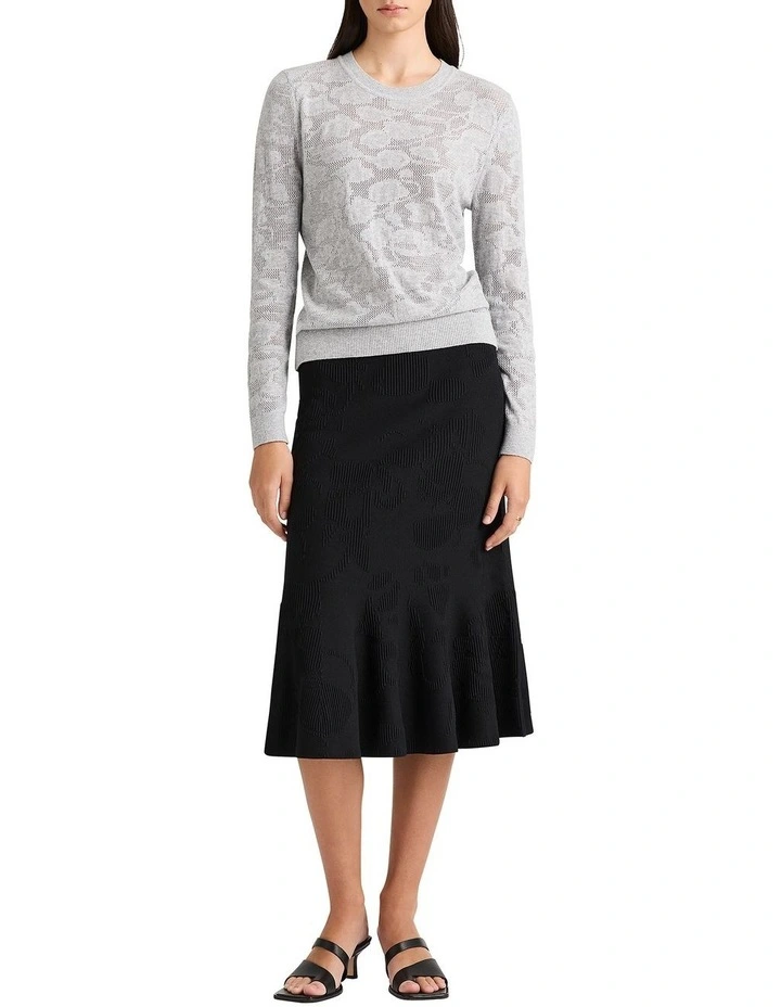 Emerie Textured Knit Jumper in Grey Marle