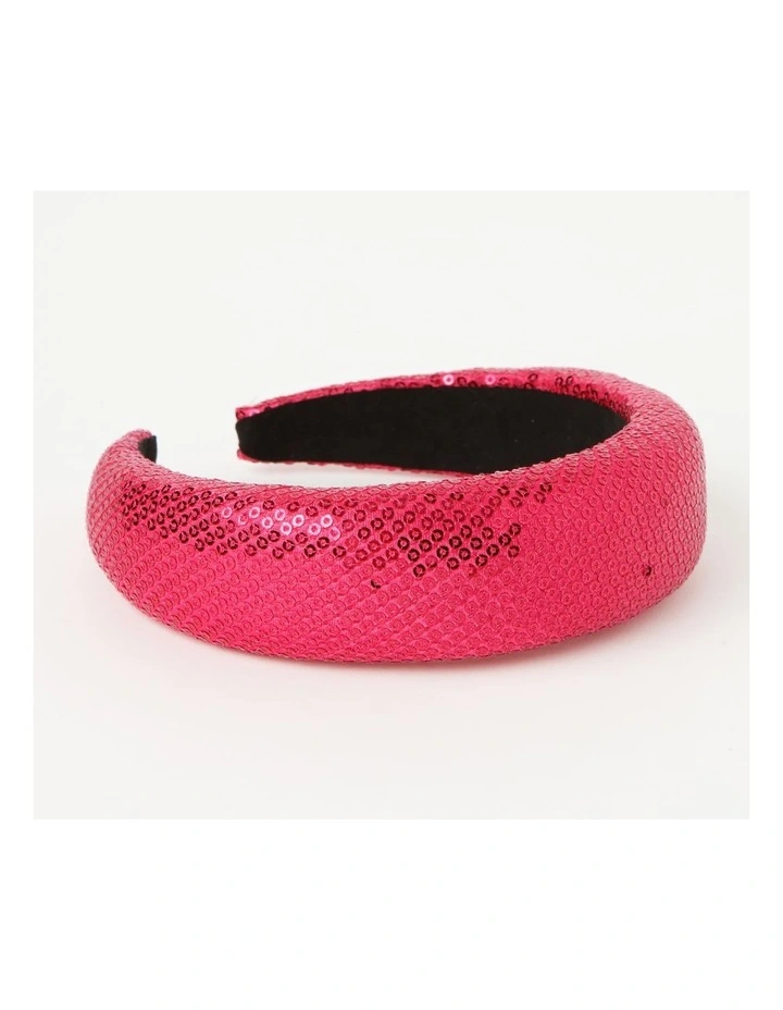 Sequin Headband in Hot Pink