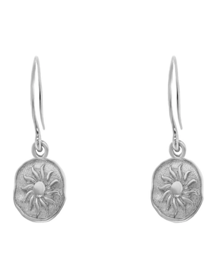 Funky Metal Symbolic Sun Earrings in Silver