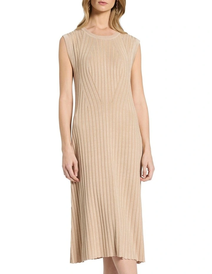 Carmelle Sleeveless Knit Dress in Sandstone