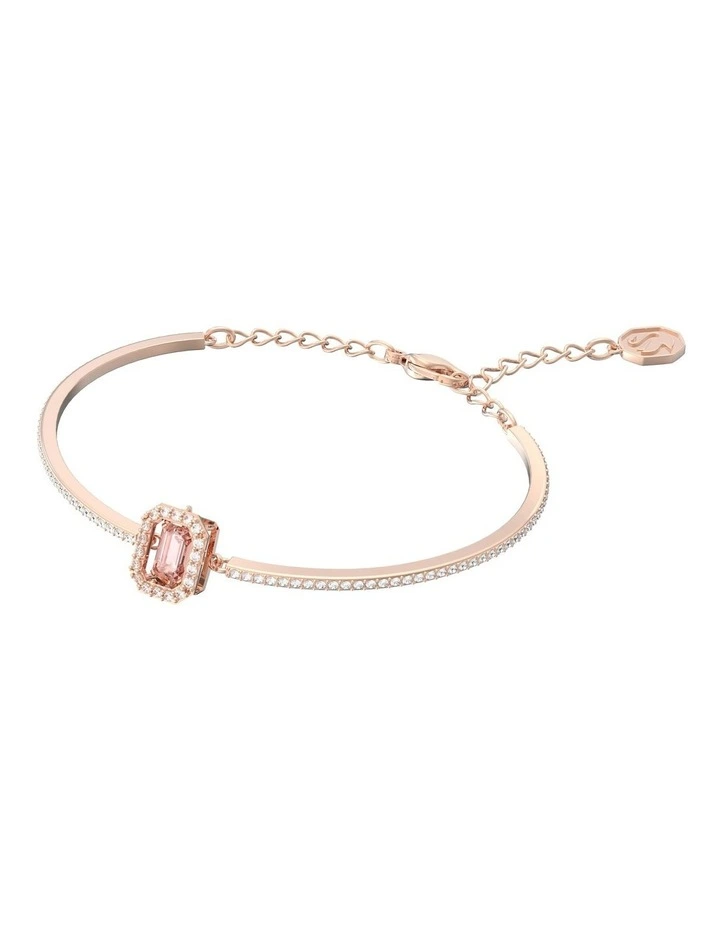Millenia Bangle Octagon Cut Pave Rose Gold-Tone Plated in Pink