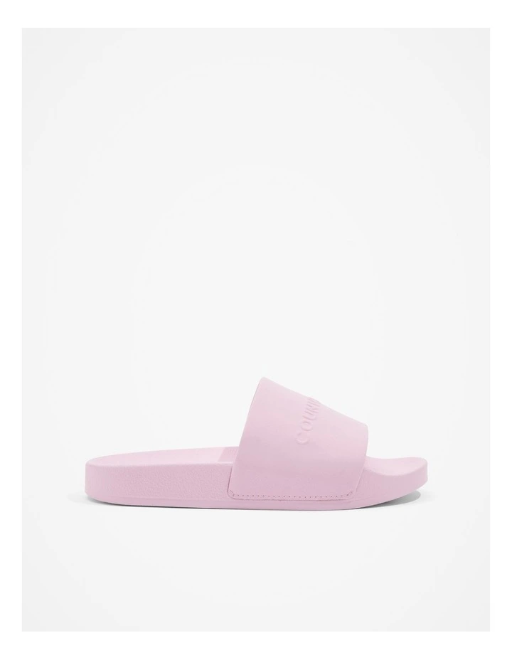 Logo Pool Slide in Pink Tint