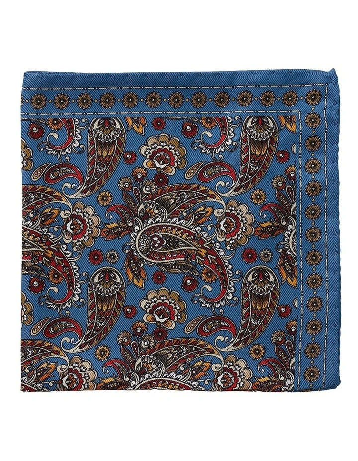 Primavera Silk Pocket Square in Blue