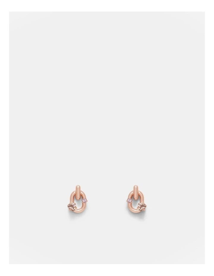 Found Link Stud Earrings in Rose Gold