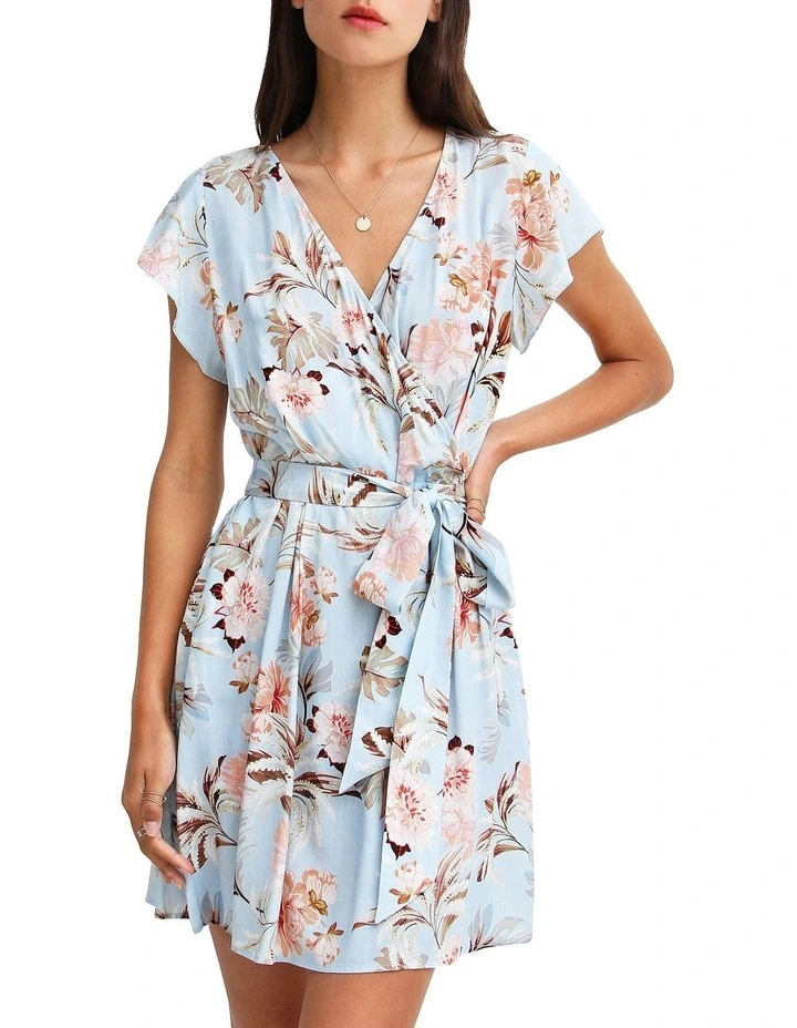I'm The Star Wrap Dress in Baby Blue