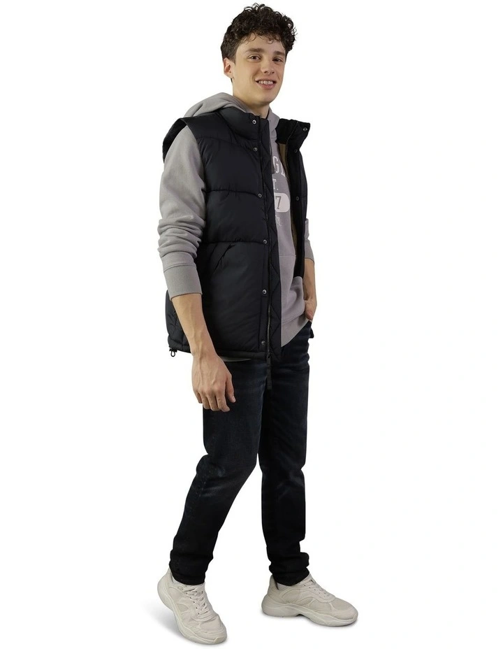 Big Puffer Vest Jacket in Black