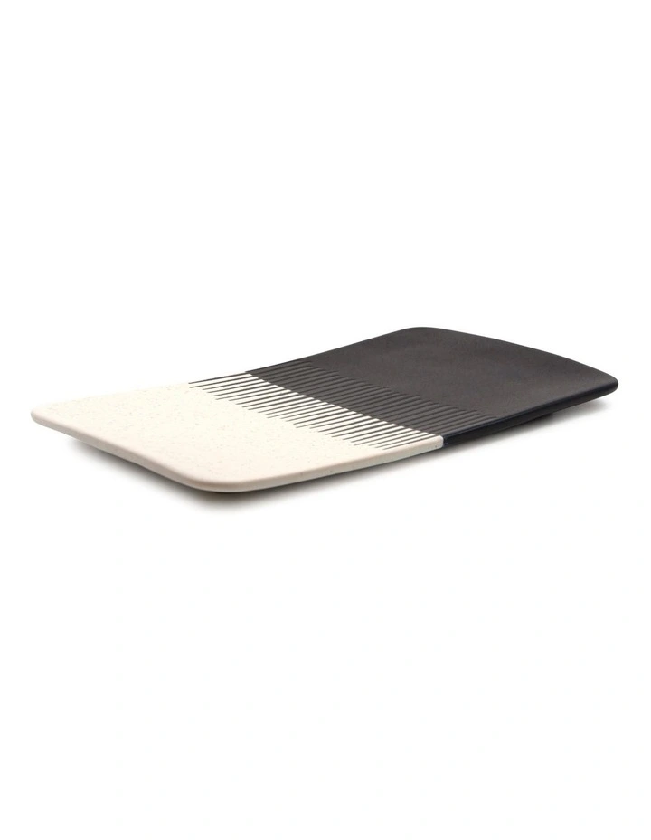 Osaka 33cm Rectangle Platter Black/White