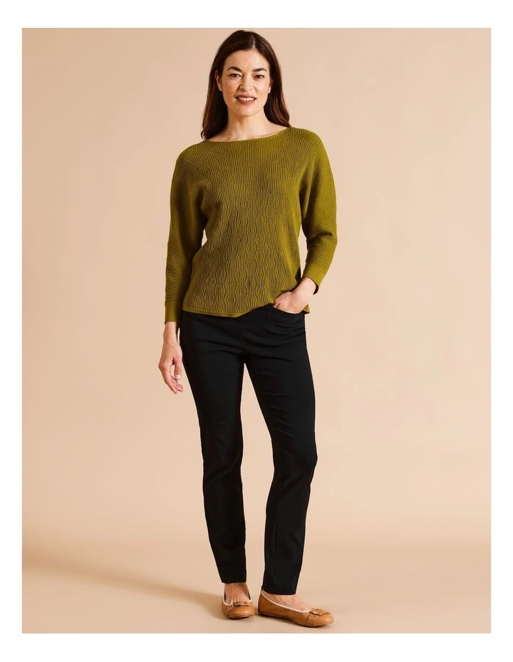 Sustainable Viscose Blend Wardrobe Staple Slim Pant in Black