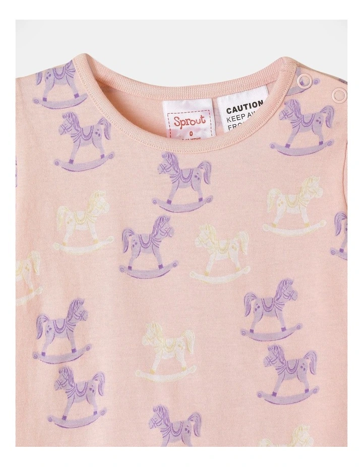 Rocking Horse Knit Pyjama Set in Old Rose