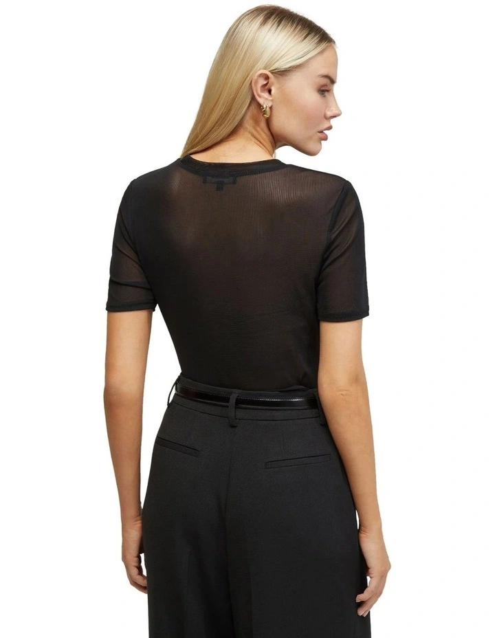Camilla Mesh Top in Black