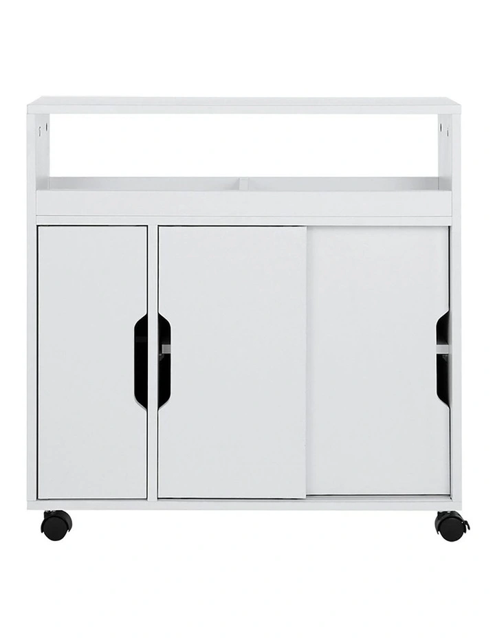 Bathroom Storage Cabinet With Wheels in White