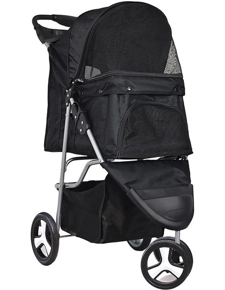 Large Stroller Pram 3 Wheels in Black