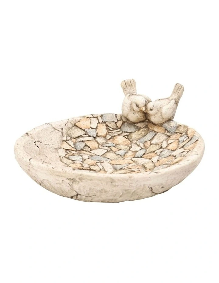 Stone Texture Bird Bath in Multi