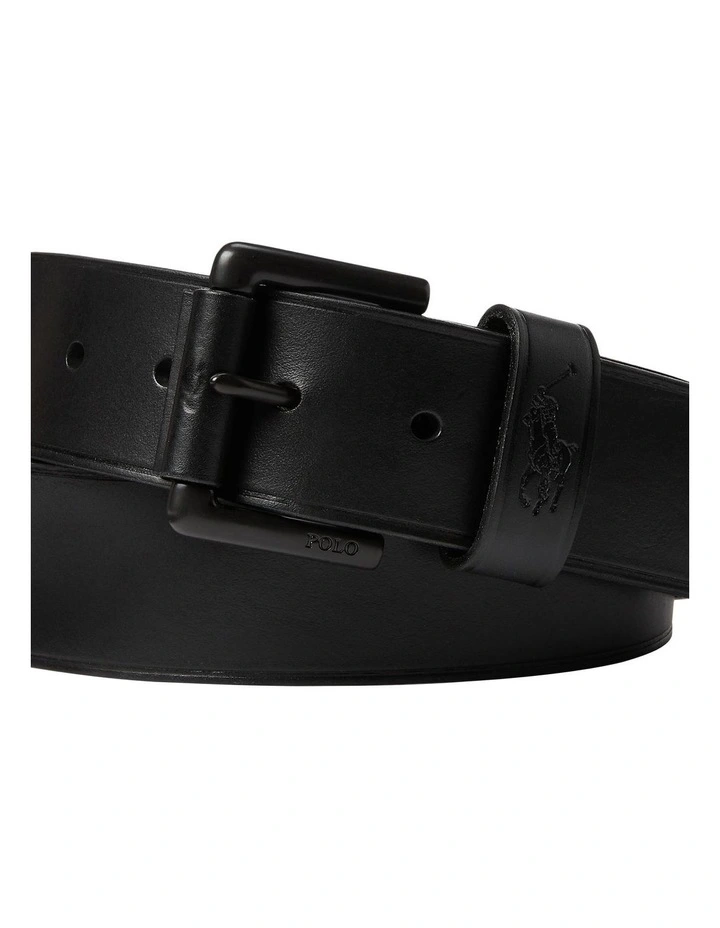 Signature Pony Leather Belt in Black