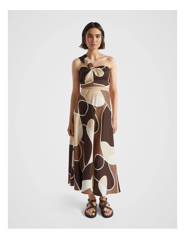 Midi Skirt in Woodland Abstract