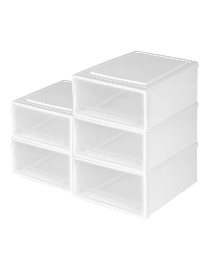 Large Storage Drawer Set 5 Pack in White