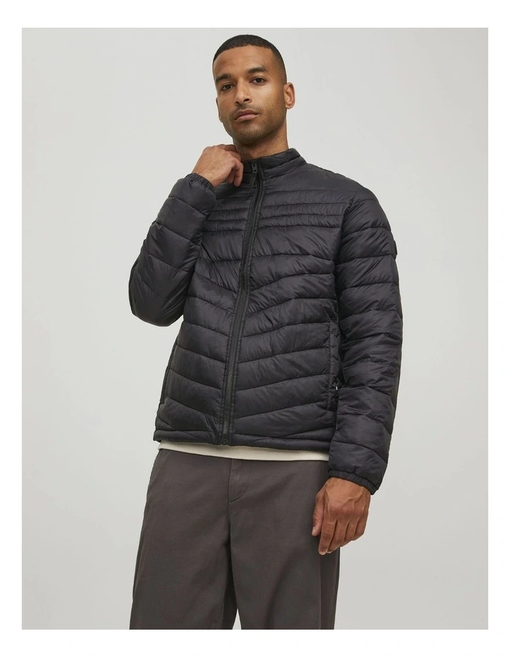 Hero Puffer Collar Jacket in Black
