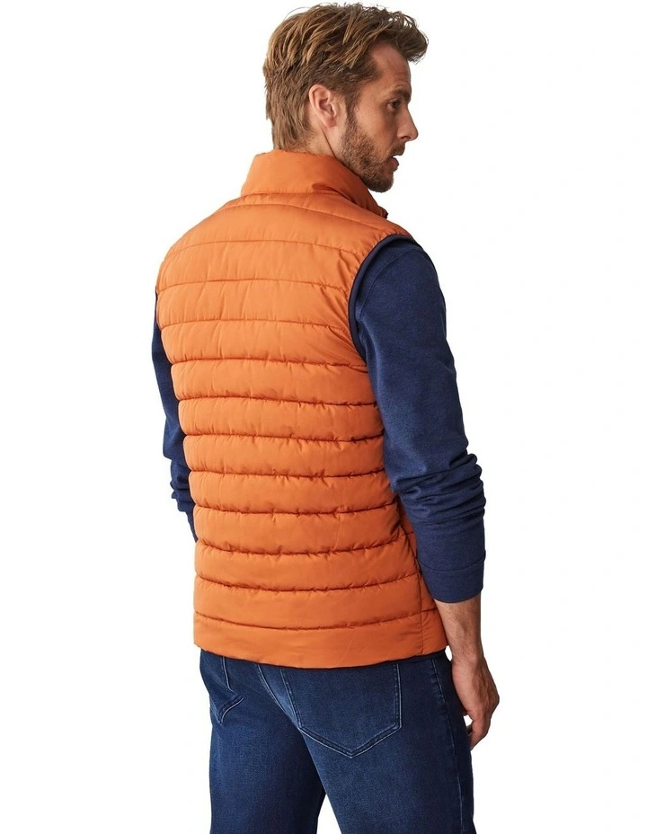 Lightweight Puffer Vest in Burnt Orange