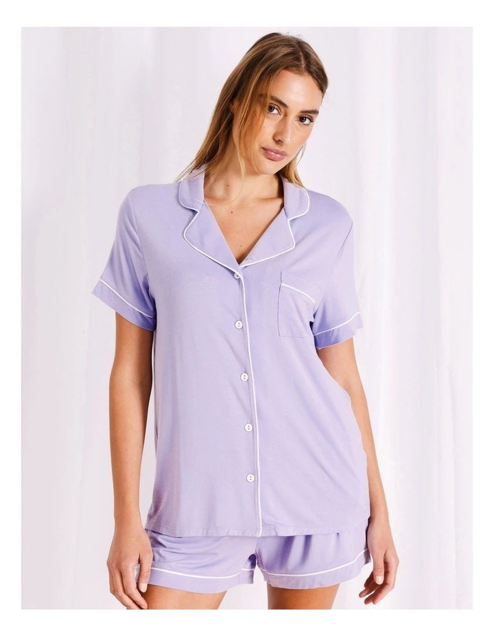Pure Comfort Bamboo Short Sleeve Pyjama set in Lilac