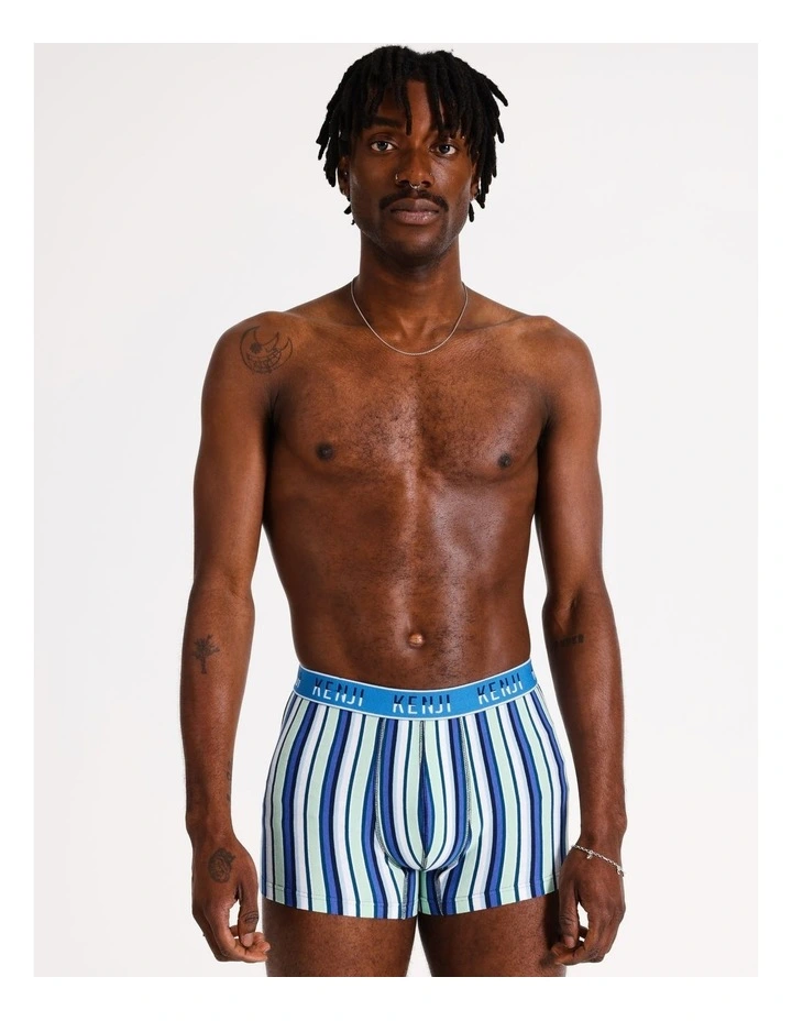 Stripe Trunks 3 Pack in Green Fig/Navy/Adam