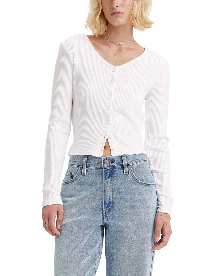 Monica Long-Sleeve T-Shirt in White