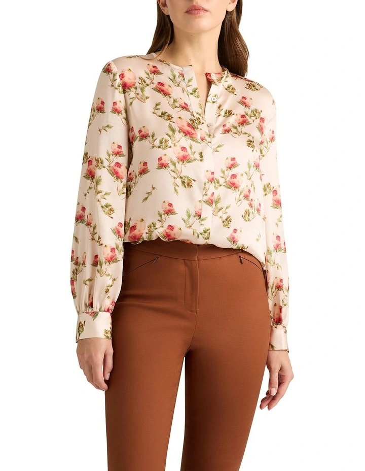 Tanny Silk Blouse in Parchment Multi