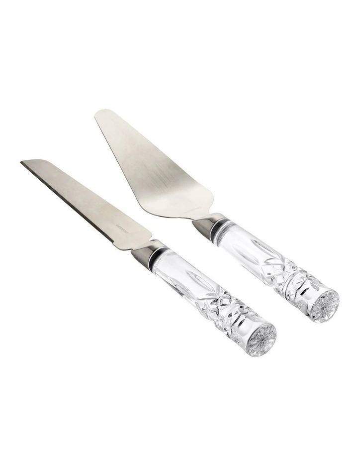 Lismore Cake Knife And Server Set in Clear